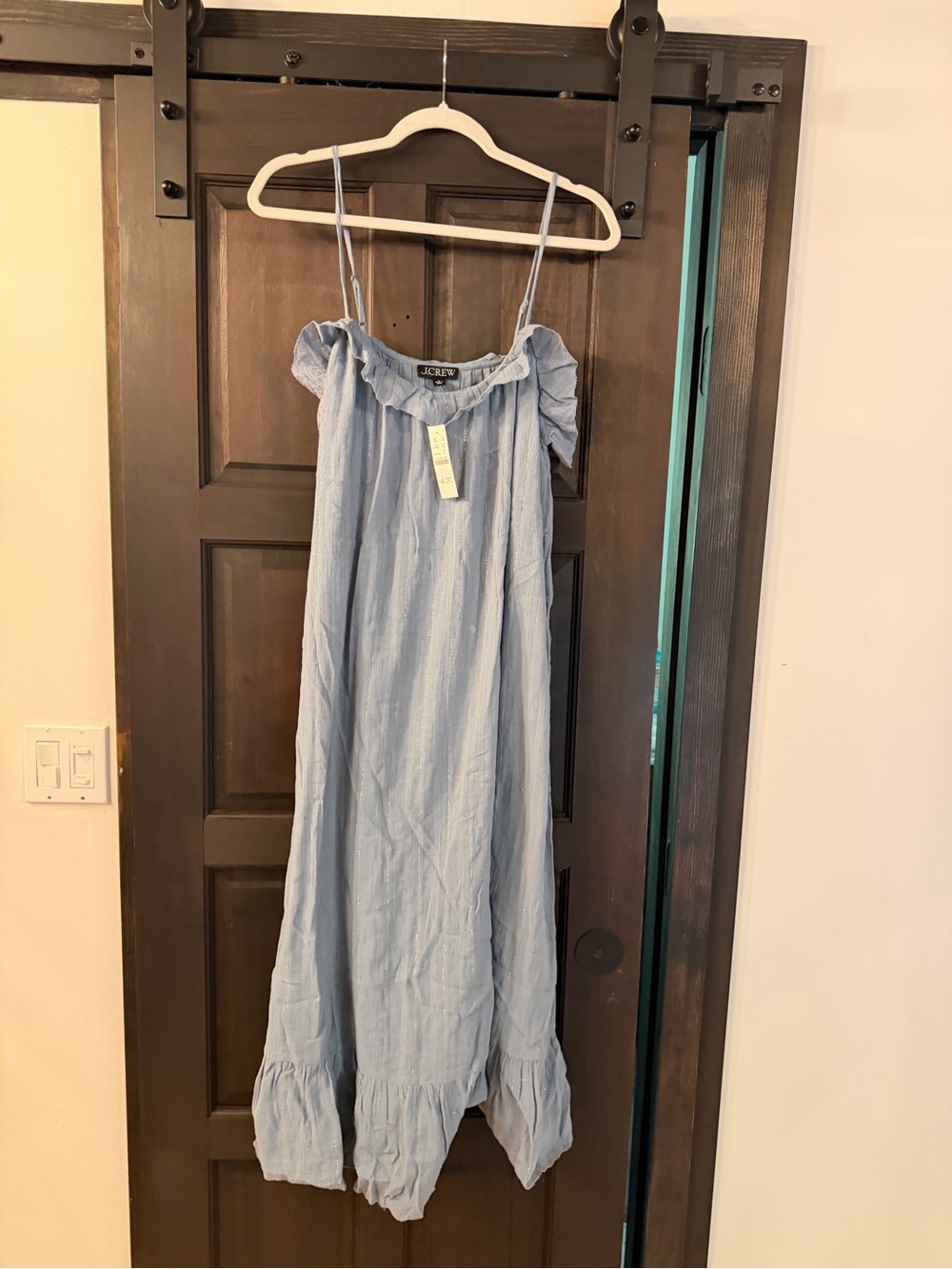 J.Crew Light Blue Ruffle Maxi Dress